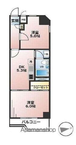 GSハイム東高円寺(2DK/8階)の間取り写真