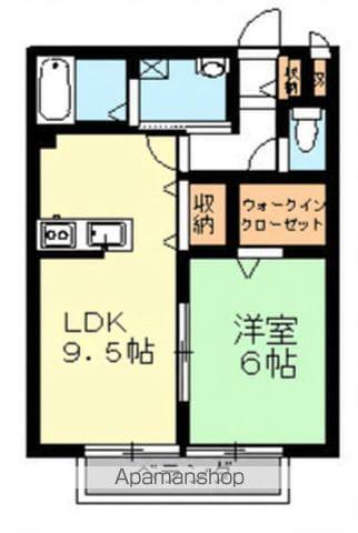 パシフィックドリームA棟(1LDK/2階)の間取り写真