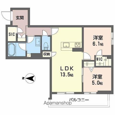 シャーメゾン静永(2LDK/2階)の間取り写真