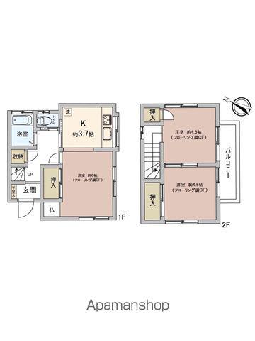 京成電鉄松戸線 前原駅 徒歩9分 2階建 築57年(3K)の間取り写真