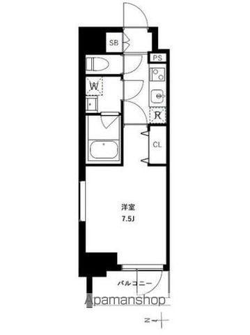 アーバンパーク浅草2(1K/4階)の間取り写真