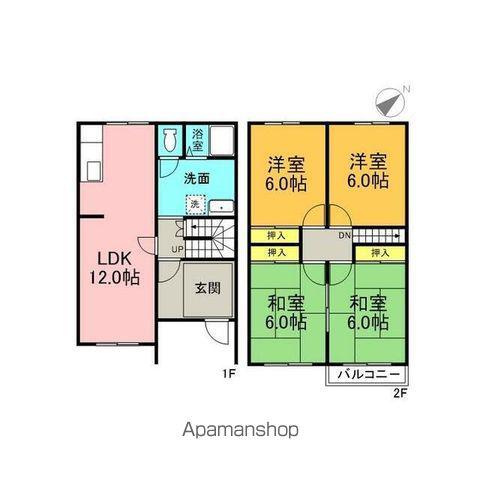 タウンハウスはやま(4LDK/1階)の間取り写真