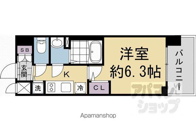 エスリード京都吉祥院ヴィーナ(1K/10階)の間取り写真