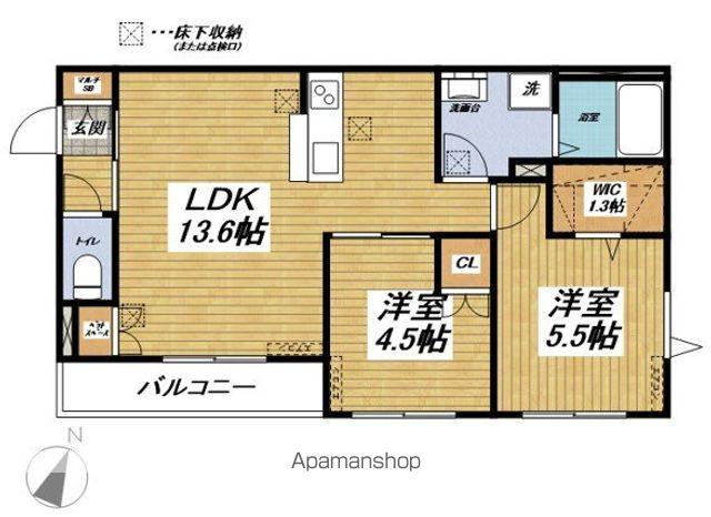 LALUCE B(2LDK/1階)の間取り写真