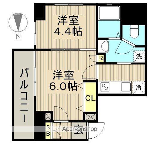 ユウヒデリカ森下(2K/4階)の間取り写真