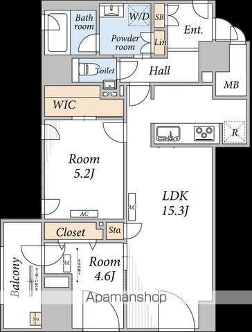 THE MAYFAIR(2LDK/5階)の間取り写真
