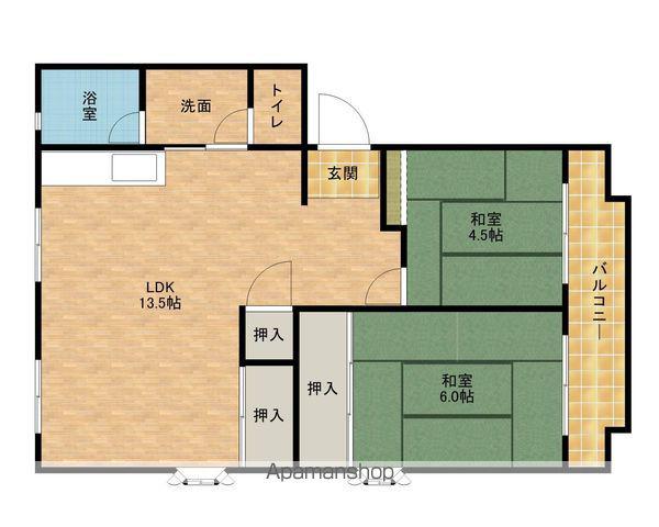 前川ハイツ(2LDK/2階)の間取り写真