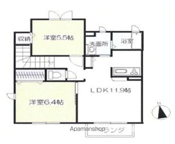 フォーレストタウンⅠ(2LDK/2階)の間取り写真
