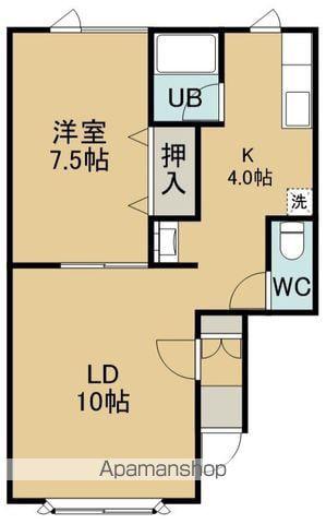 コーポ雨塚3号館(1LDK/1階)の間取り写真