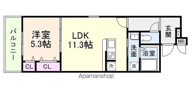 フジパレス レーヴⅡ番館(1LDK/2階)の間取り写真