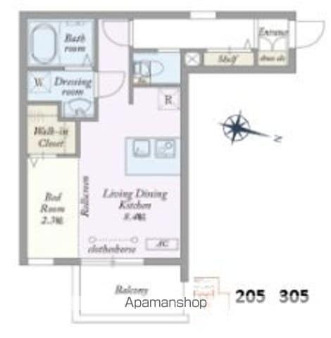 パークサイドレジデンス大泉学園町(ワンルーム/3階)の間取り写真