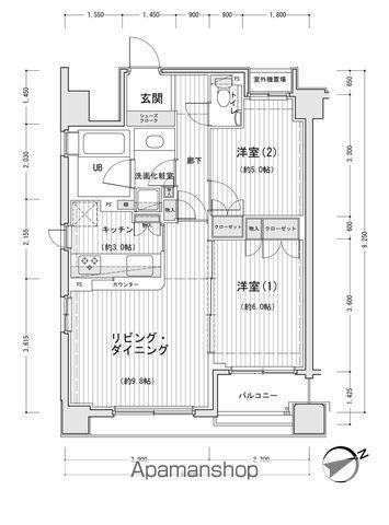ドゥーエ銀座イースト2(2LDK/12階)の間取り写真