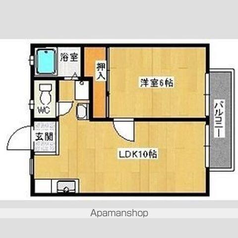 パナハイツ今熊Ⅱ・Ⅲ(1LDK/1階)の間取り写真