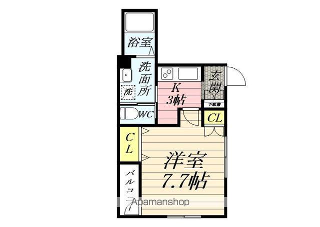 KAMAAINA(1K/1階)の間取り写真