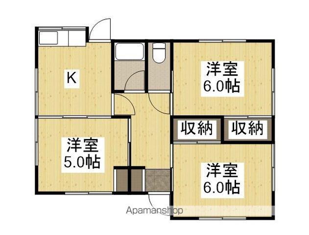 山陽本線 倉敷駅 徒歩21分 1階建 築51年(3K)の間取り写真