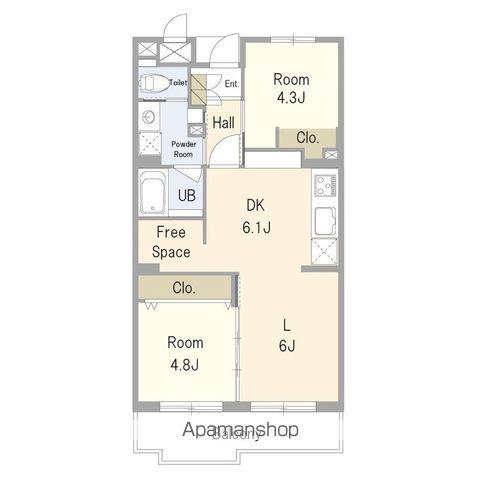 メゾンロアール(2LDK/3階)の間取り写真