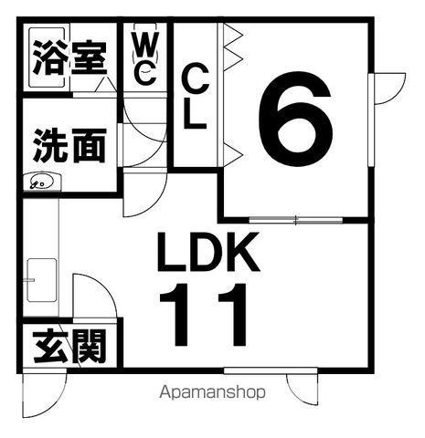 根室本線 帯広駅 徒歩7分 2階建 築22年(1LDK/2階)の間取り写真