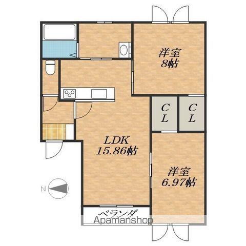 西13南13マンション(2LDK/1階)の間取り写真