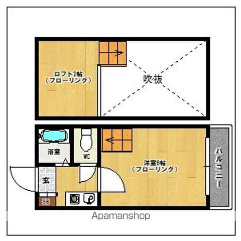 サクラ香椎Ⅱ(1K/1階)の間取り写真