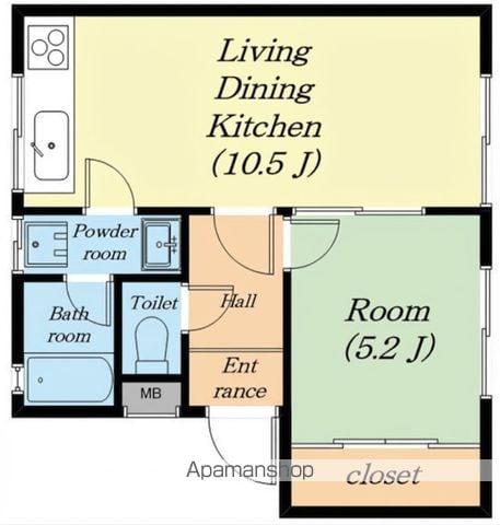春と彩りのルミエール(1LDK/2階)の間取り写真
