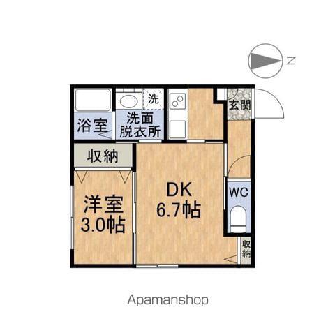 インテグラルDAIGANJI(1DK/2階)の間取り写真