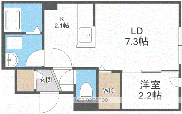 FARANDOLE HIRAGISHI PRIMEファランドー(1DK/2階)の間取り写真