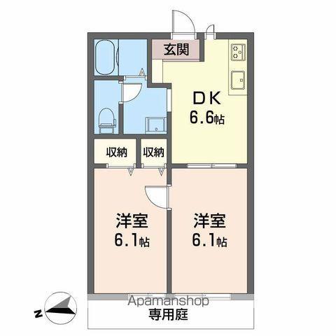 フレグランスガーデン(2DK/1階)の間取り写真