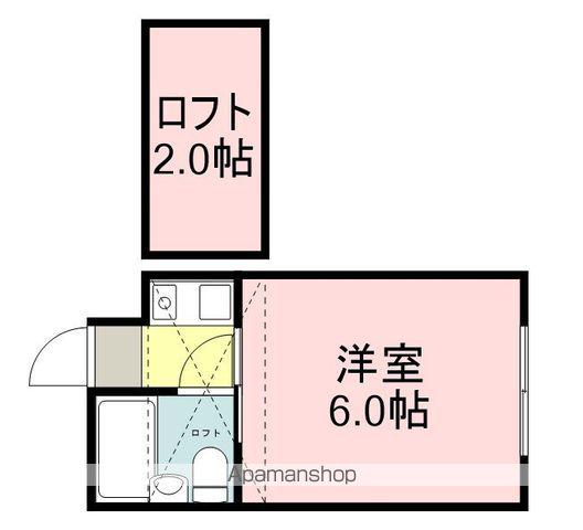ベルシティ米ヶ袋(1K/2階)の間取り写真