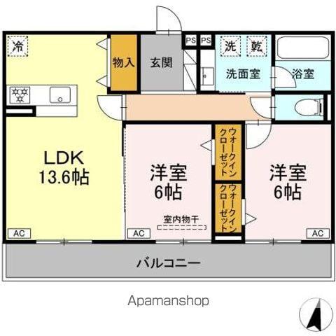 プルミエラムール(2LDK/2階)の間取り写真