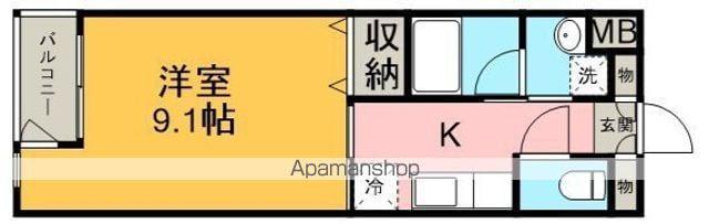 パークプラザⅤ(1K/1階)の間取り写真