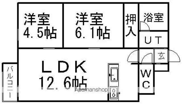 ウエルス藻岩(2LDK/3階)の間取り写真