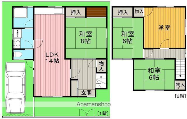 大阪モノレール本線 少路駅(大阪モノレール) 徒歩10分 2階建 築33年(4LDK)の間取り写真
