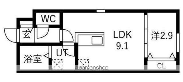 アヴァンセ一宮(1LDK/1階)の間取り写真