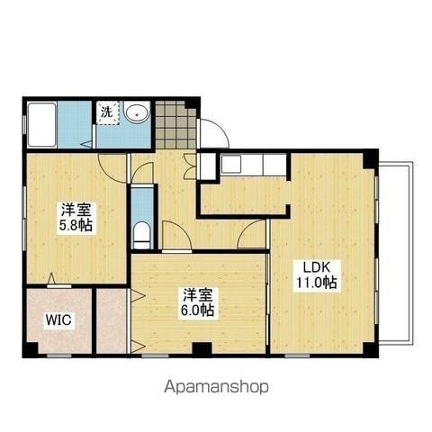 フォブール一色SAYA B棟(2LDK/1階)の間取り写真