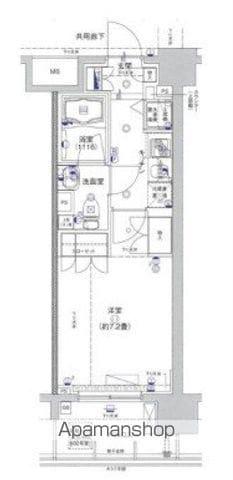 アクサスウィル四谷三丁目STA(1K/7階)の間取り写真