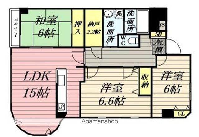 スカイコート上杉(3SLDK/10階)の間取り写真