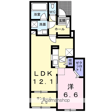 カーサ ベルデA(1LDK/1階)の間取り写真