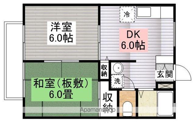 ひだまりのCAPPUCCINO(2DK/2階)の間取り写真