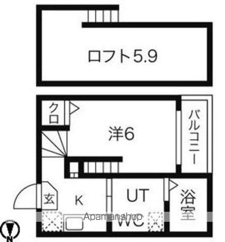グランドレジデンス旭ヶ丘(1K/1階)の間取り写真