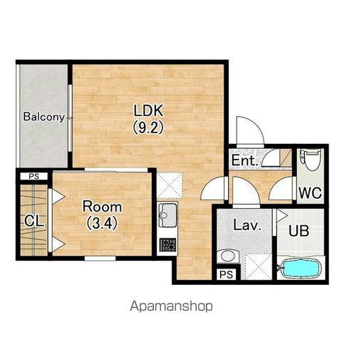 ジーメゾン清須ゼニエス(1LDK/3階)の間取り写真