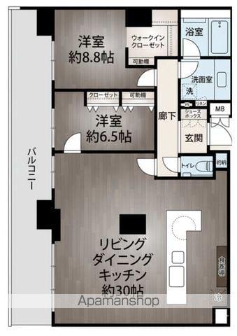 ザ・プレミア新潟駅万代(2LDK/19階)の間取り写真