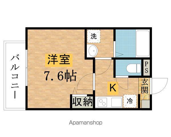 ジーメゾン八王子散田町(1K/1階)の間取り写真