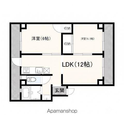 ネクサス和歌浦1(2LDK/3階)の間取り写真