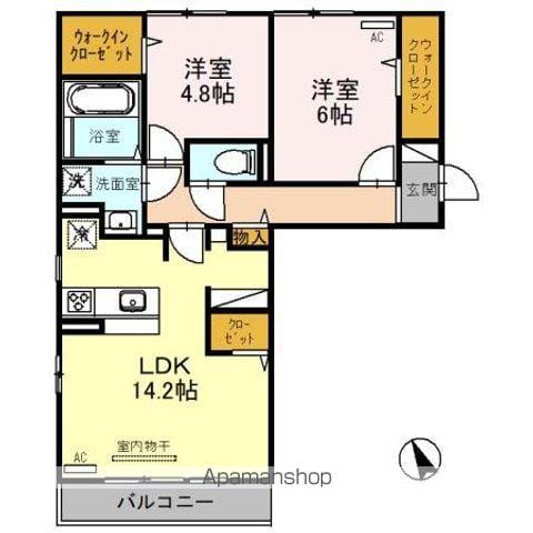 ひまわり(2LDK/3階)の間取り写真