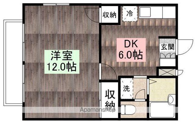 ウエストメゾン(1DK/1階)の間取り写真