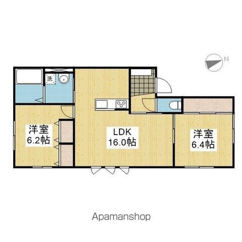 MKO中須賀D棟(2LDK/1階)の間取り写真