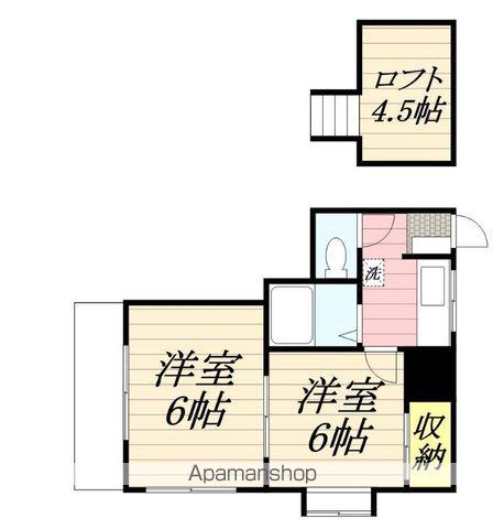 リーフコート江戸川台(2K/1階)の間取り写真