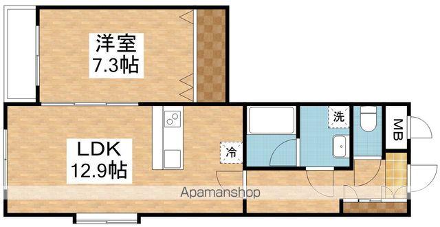 ホポロ大形本町(1LDK/2階)の間取り写真
