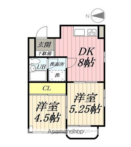 メゾンヤマムロ(2DK/3階)の間取り写真