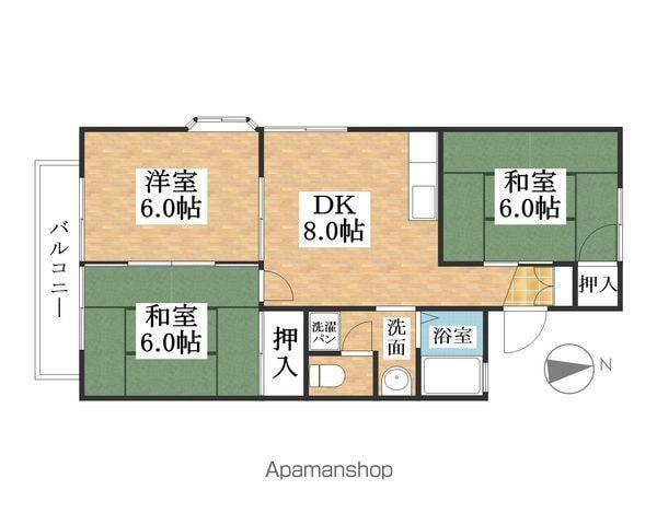 アネックス(3DK/2階)の間取り写真